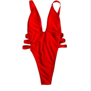 ❤6 for $12 NWT Sexy High Cut Brazilian Deep V Strappy Side Swim suit one piece